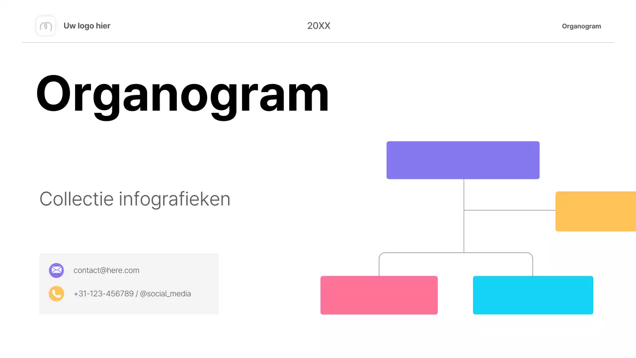 kleurrijk eenvoudig organigram infographics layout