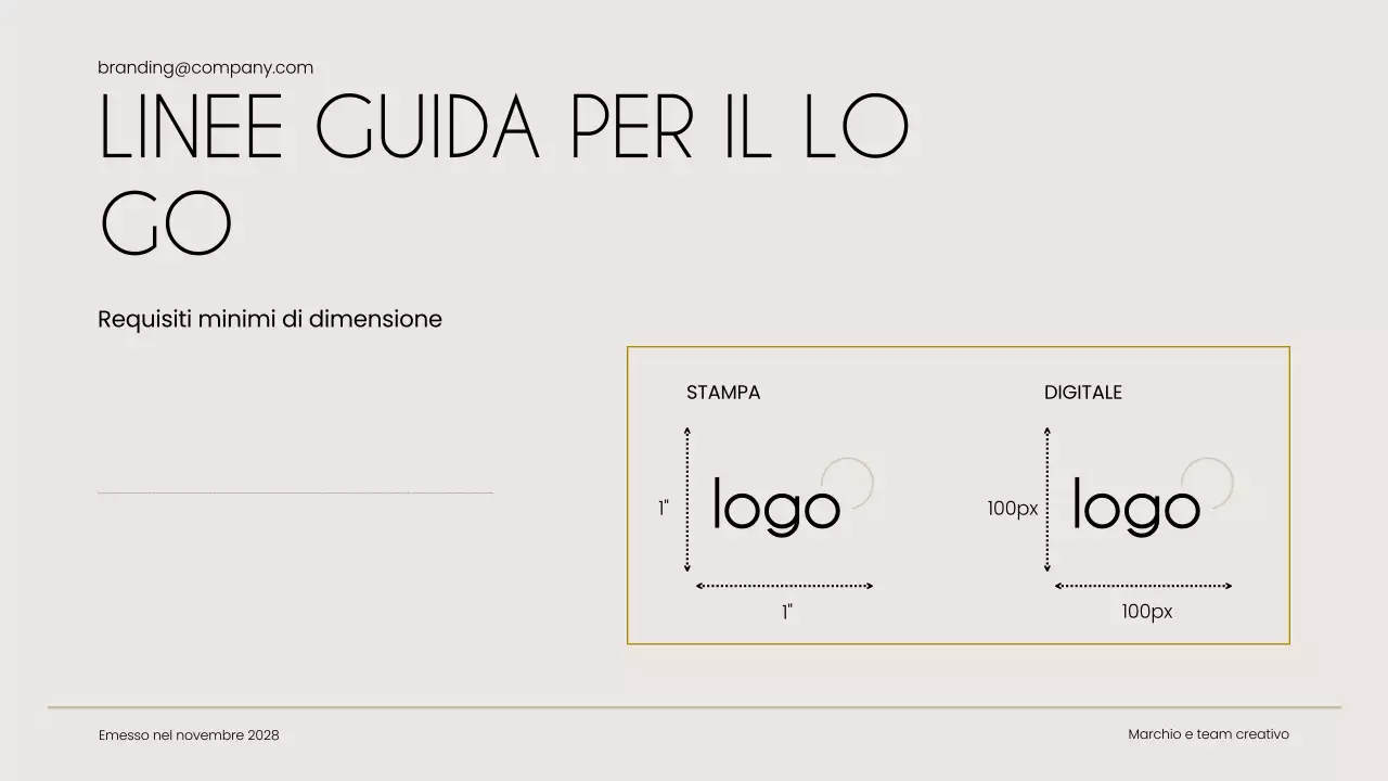 Guida al marchio beige moderno