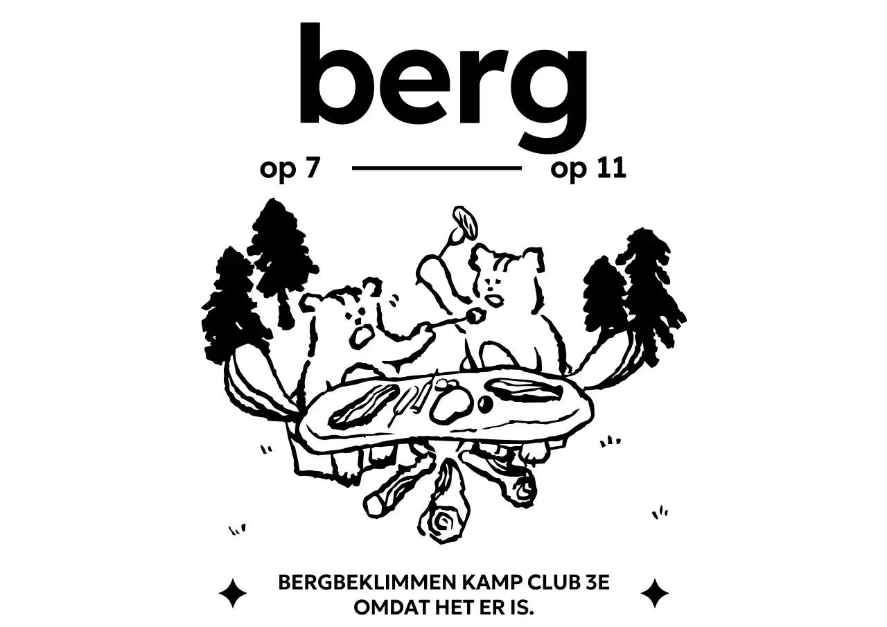 Promoot een vintage wandelclub met een illustratie van een kampeereekhoorn