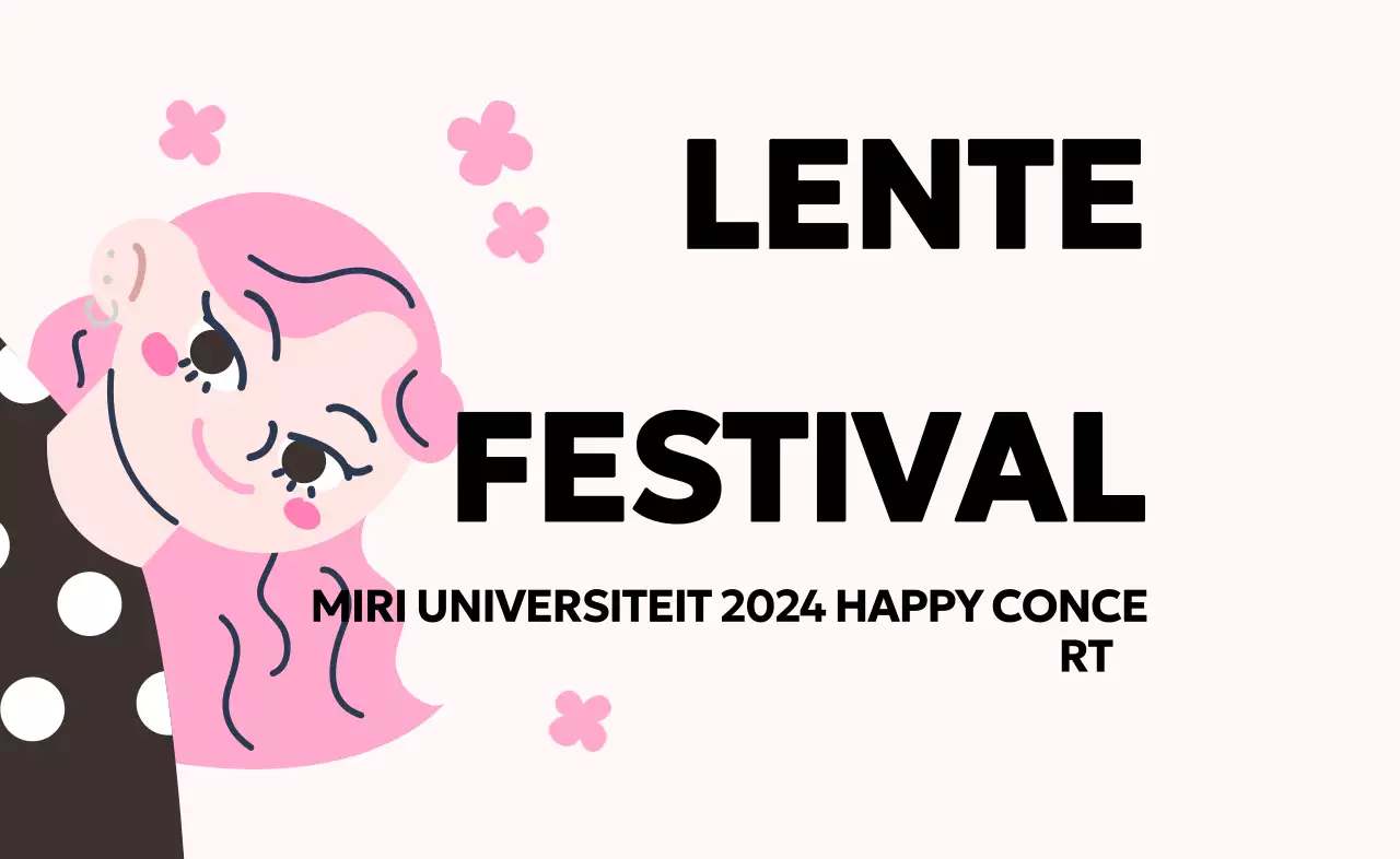 Een roze en schattig lentefeest met schattige illustraties