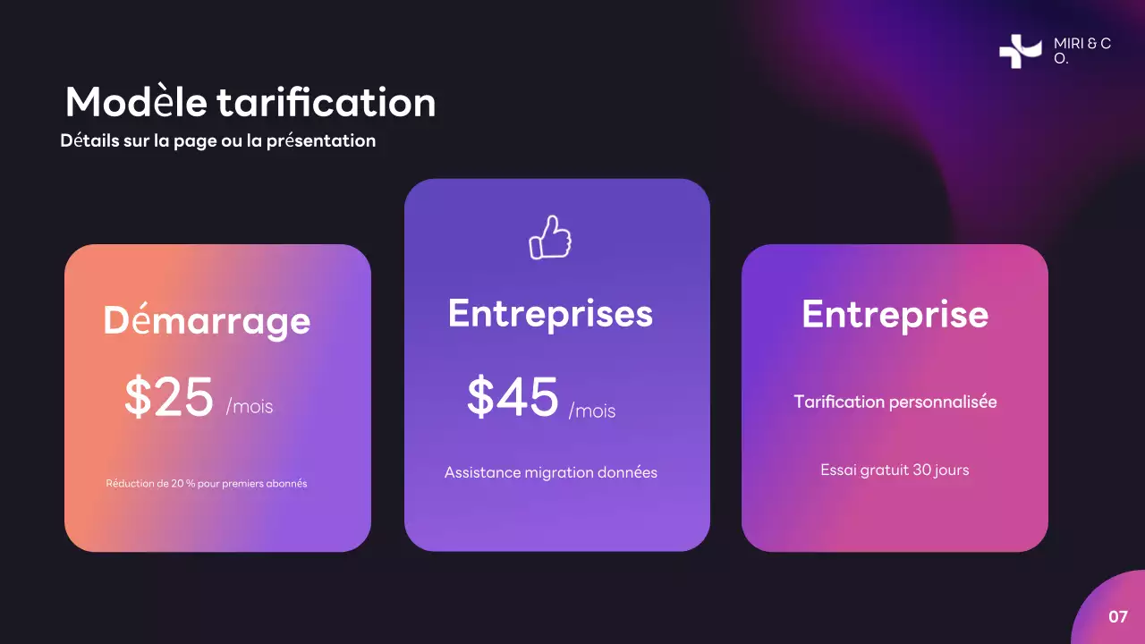 Plan d'affaires moderne pourpre