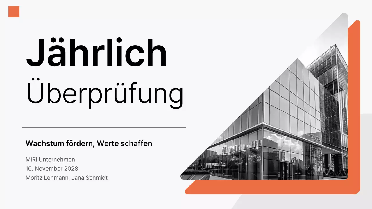 orange moderne Geschäftspräsentation
