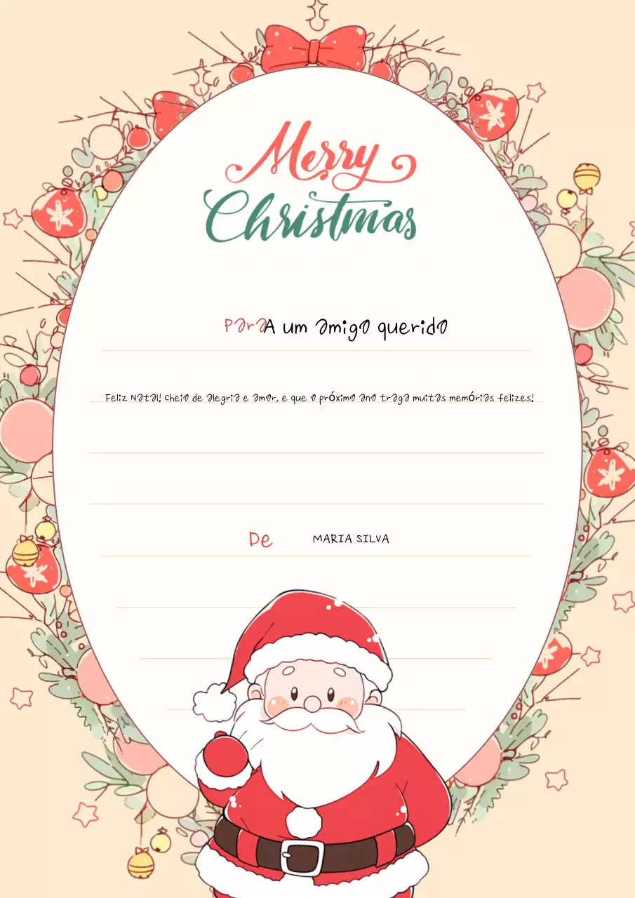 Postal de Natal acolhedor em bege