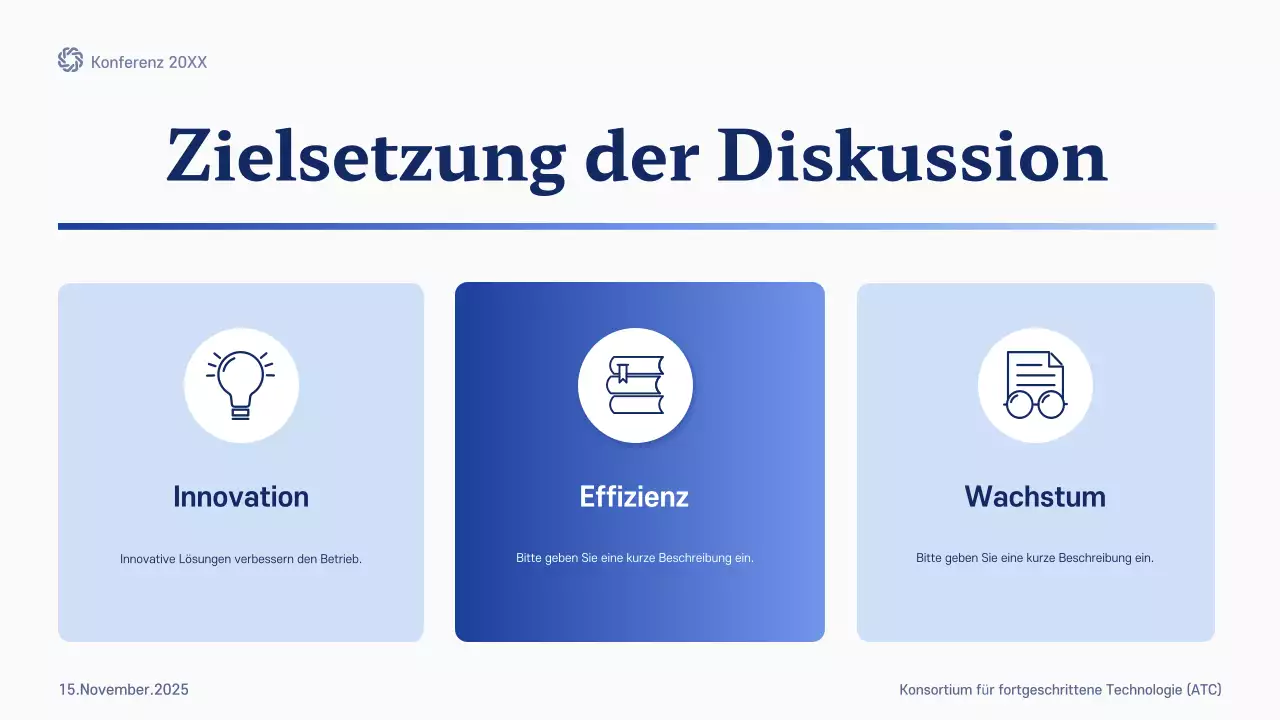 blue modern future Konferenzankündigung