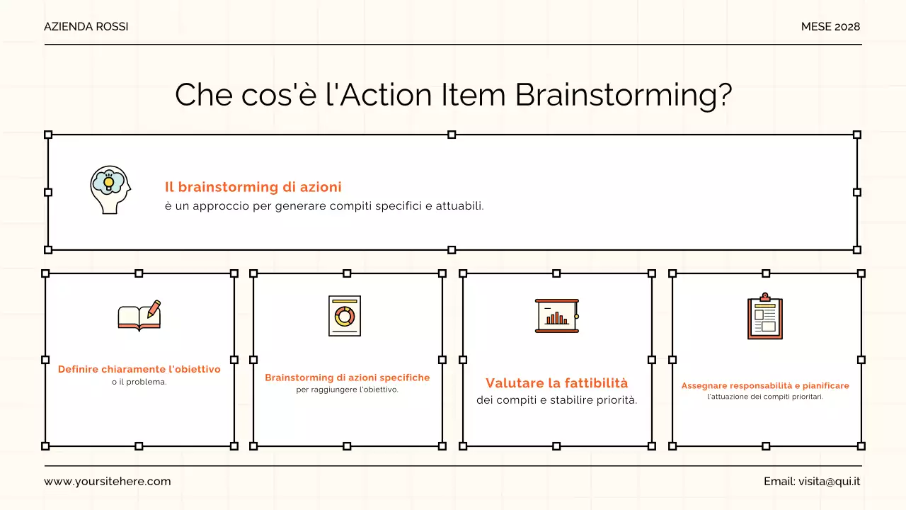 Guida al brainstorming moderno arancione