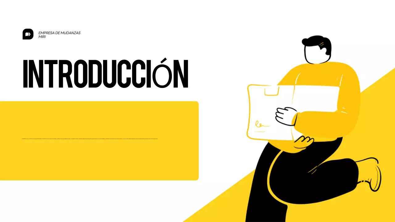 Presentación del servicio de mudanzas Yellow and White