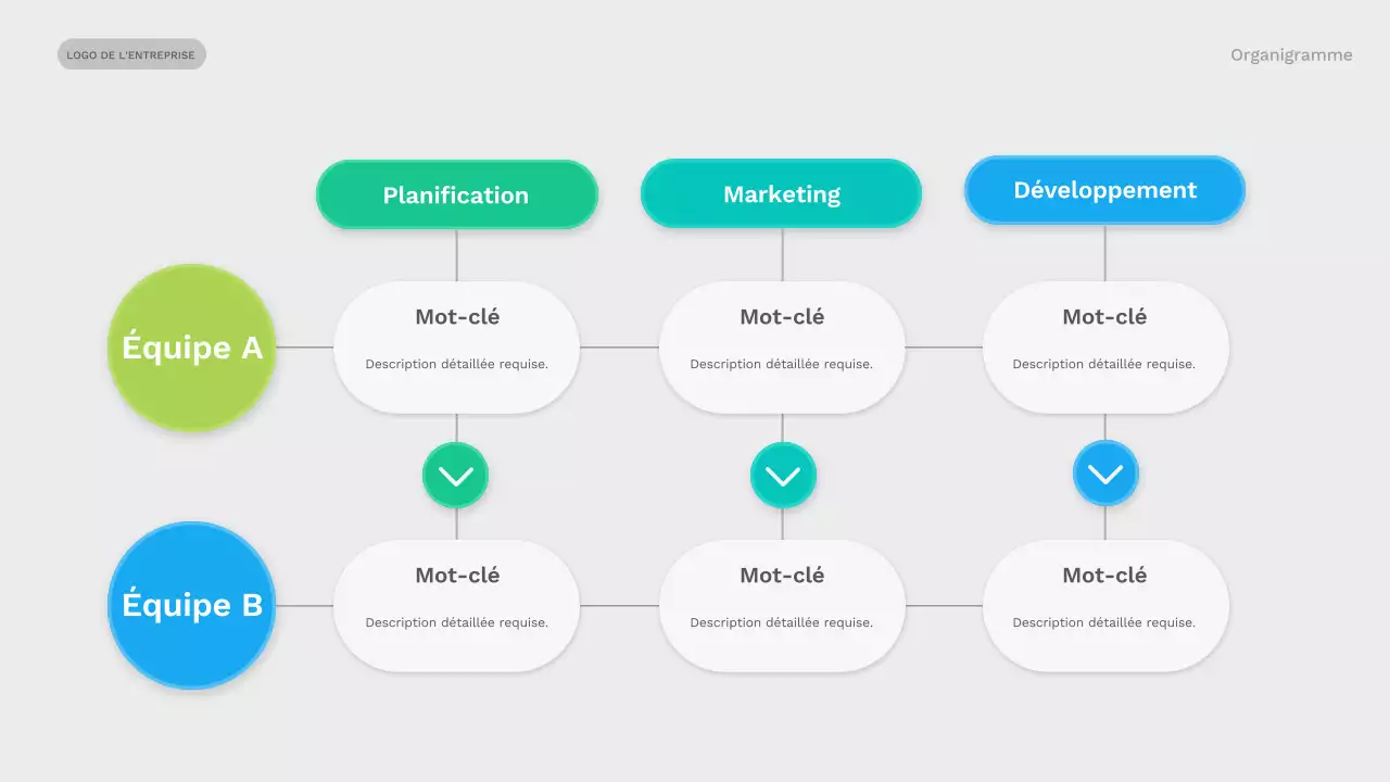 collection verte et moderne d'organigrammes
