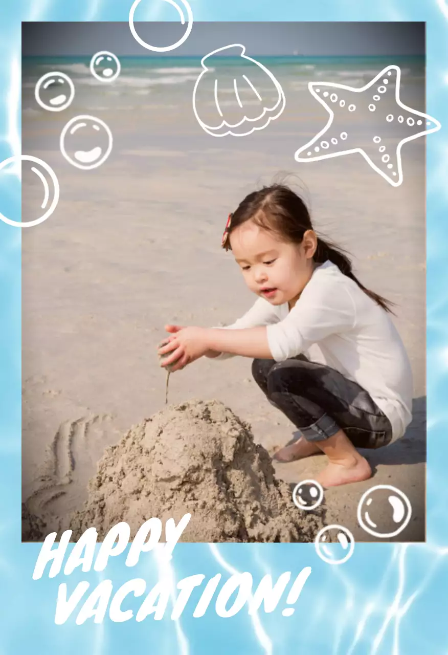 흰색 아기자기한 가족 포토프레임