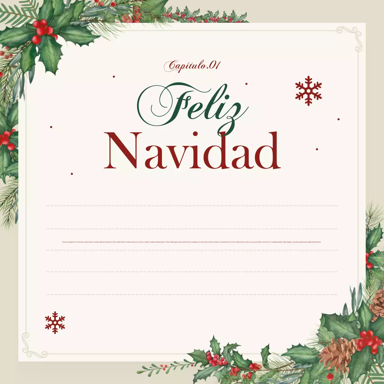 Promueva un evento navideño con clase en color beige