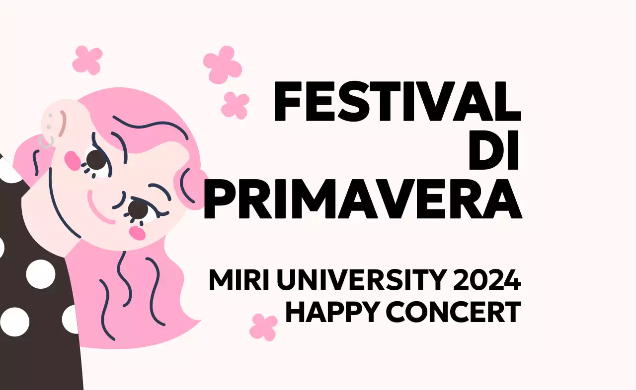 Un evento rosa e carino per la festa di primavera con simpatiche illustrazioni