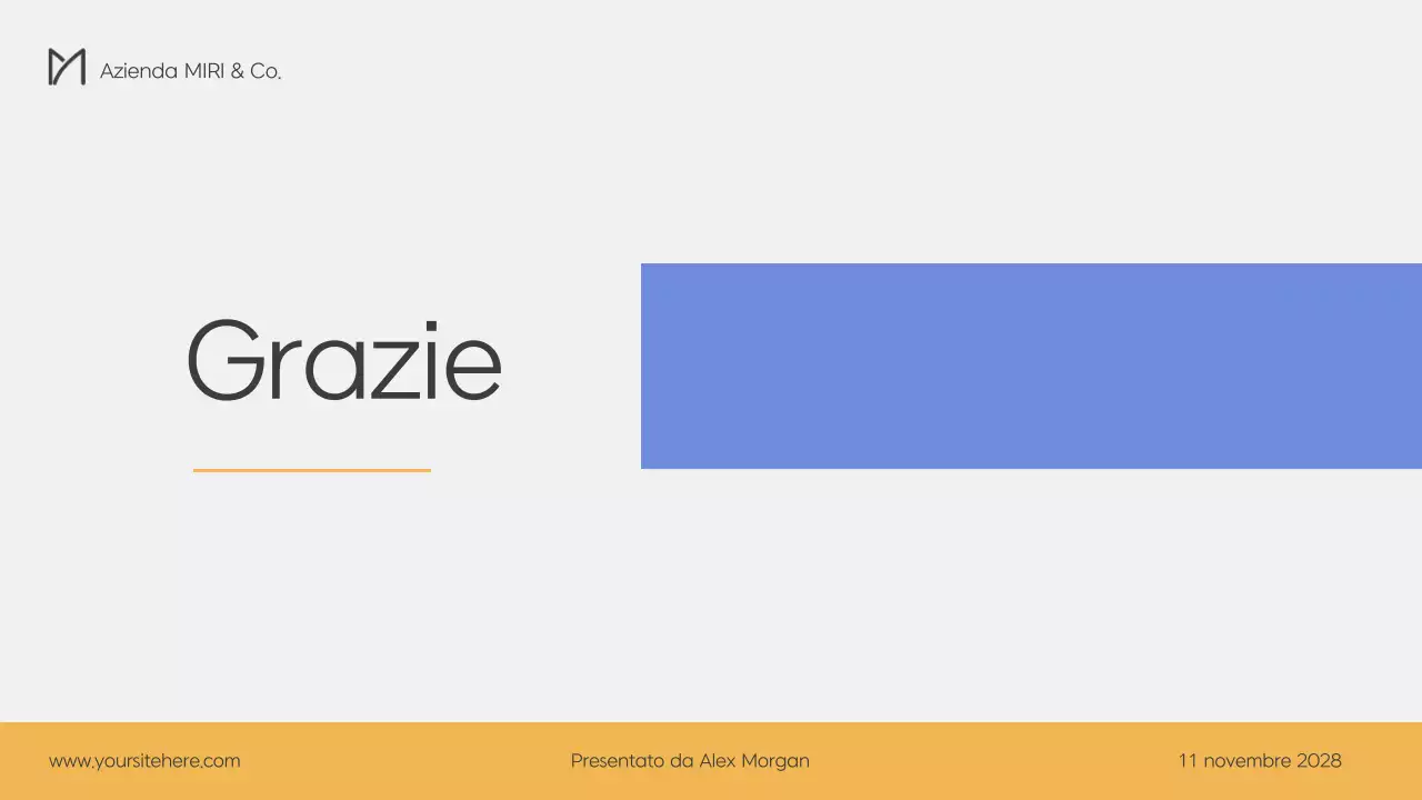 Un moderno business plan in blu e giallo