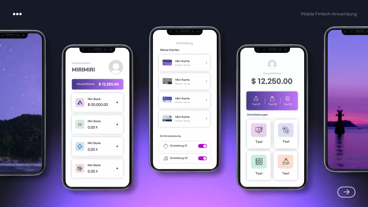 lila moderne Fintech-Förderung