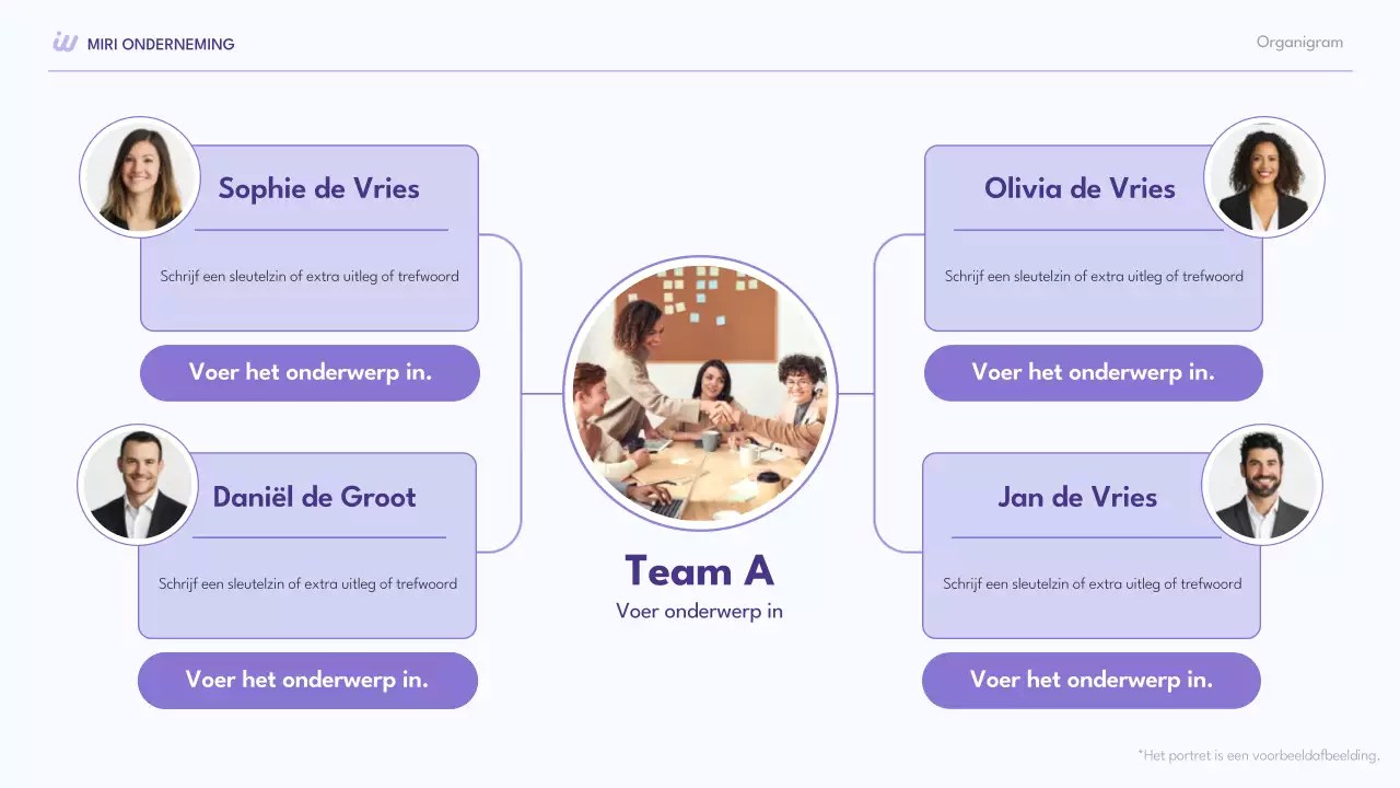 paarse moderne collectie organigrammen layout