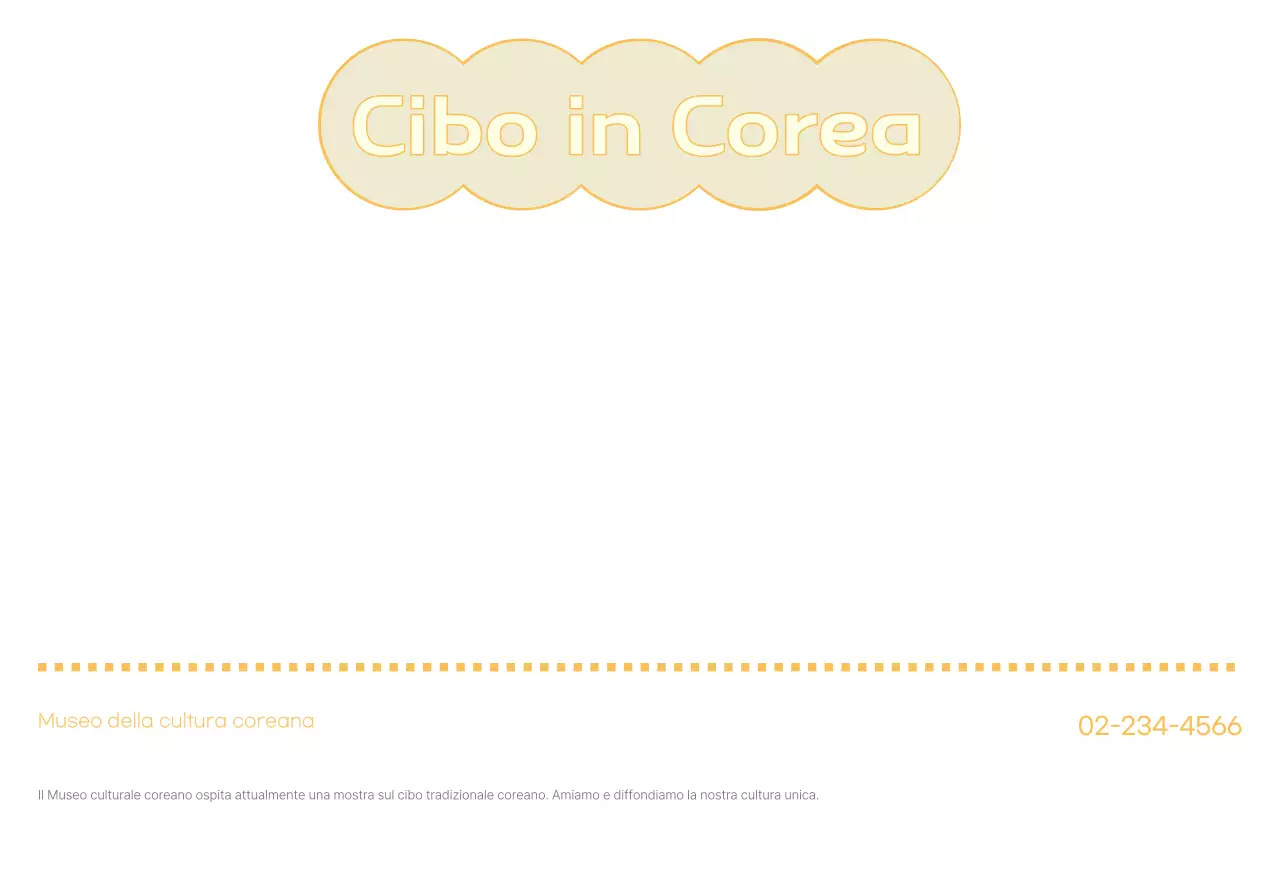 Cartolina con cibo coreano tradizionale alla menta