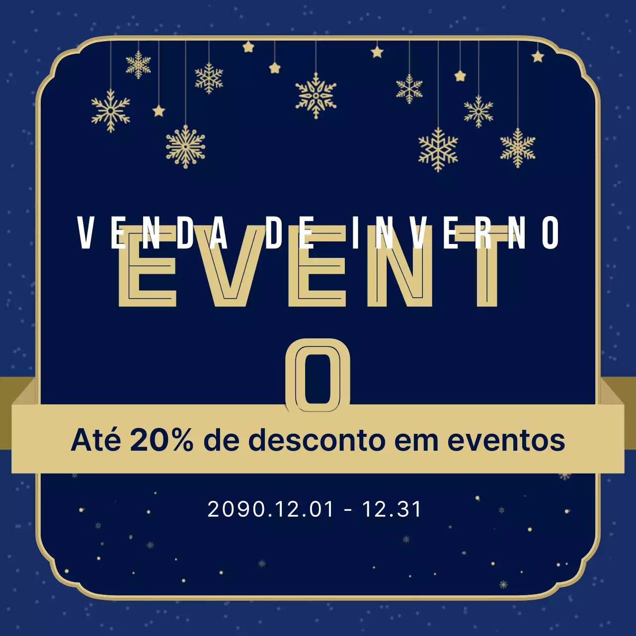 Evento de venda simples azul-marinho