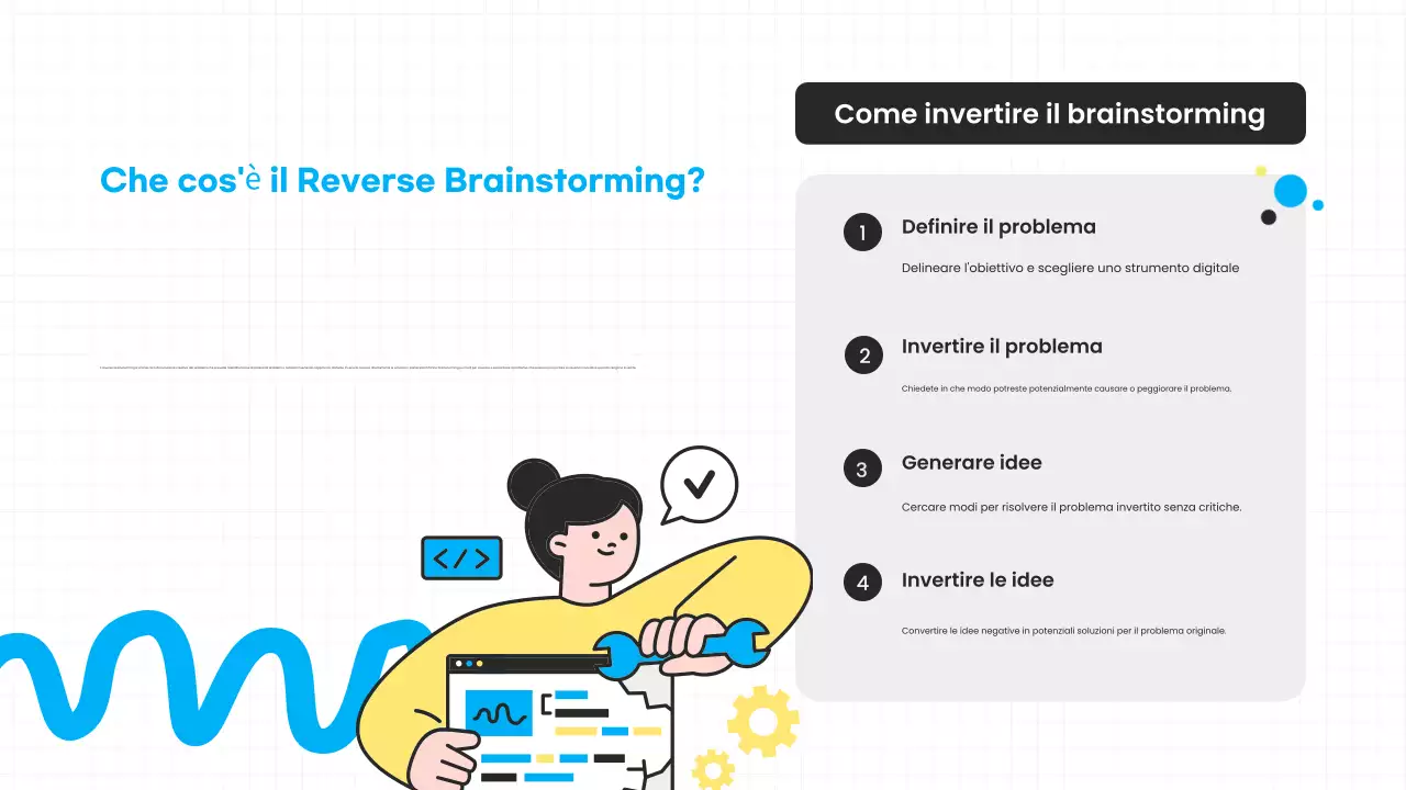 Presentazione del brainstorming moderno blu