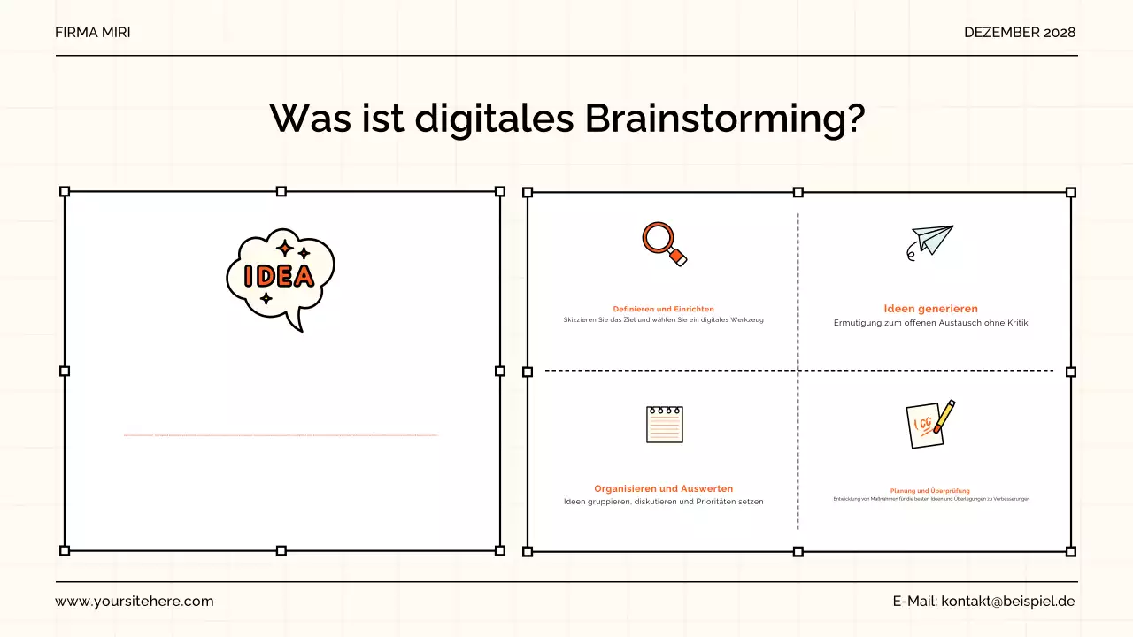 orange modern brainstorming guide