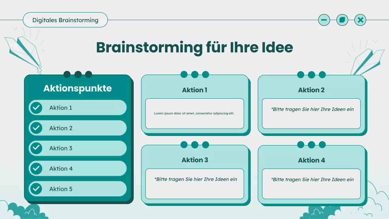 Teal Modern Brainstorming-Ideenleitfaden