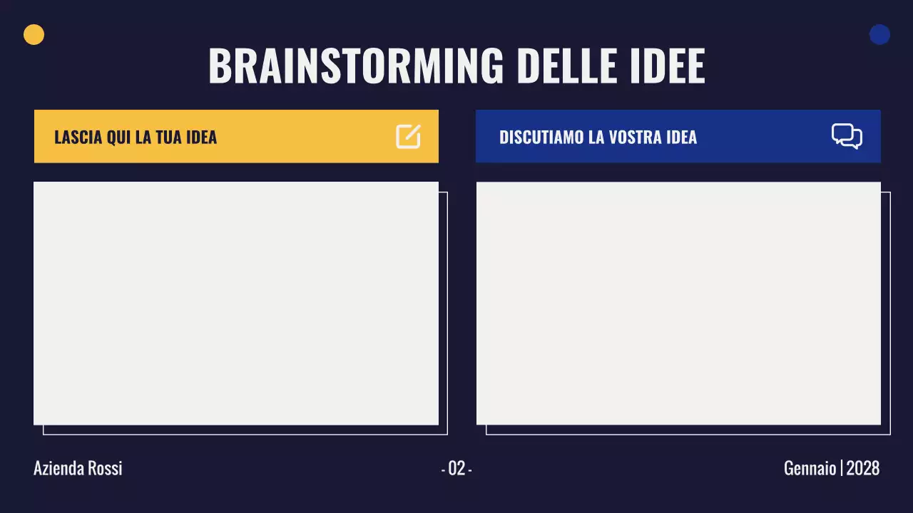 presentazione gialla di brainstorming moderno