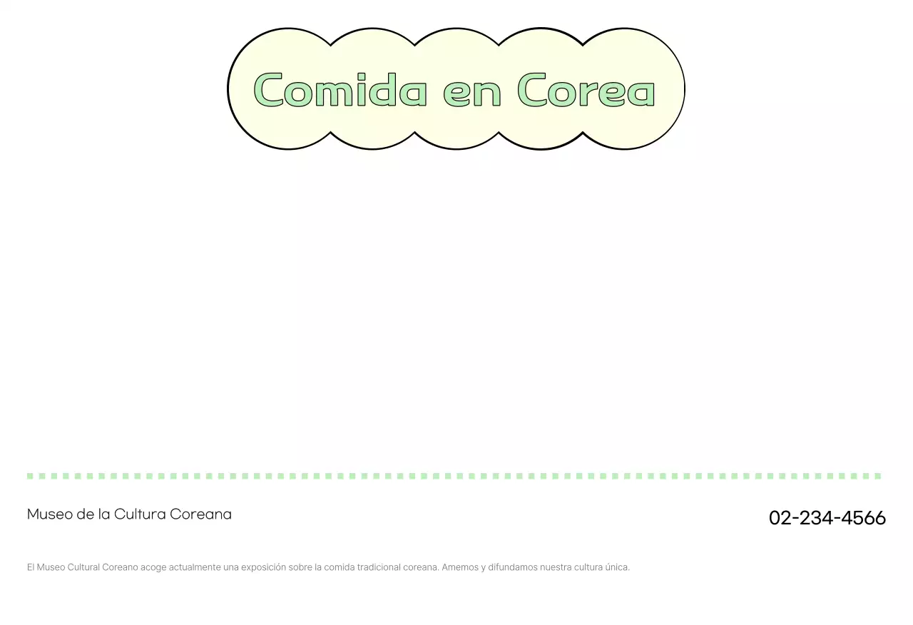 Menta Postal de comida tradicional coreana