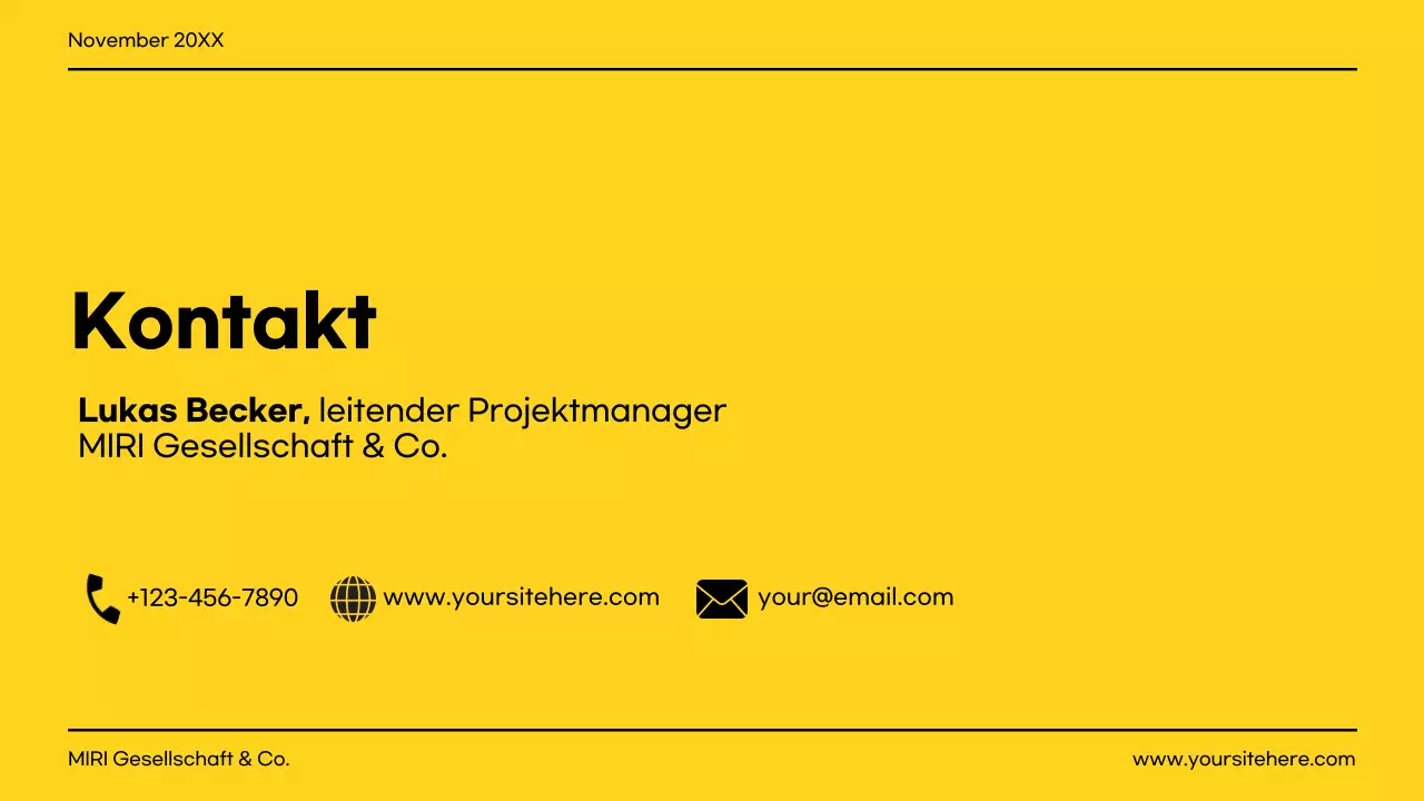 gelbes modernes Projektdokument