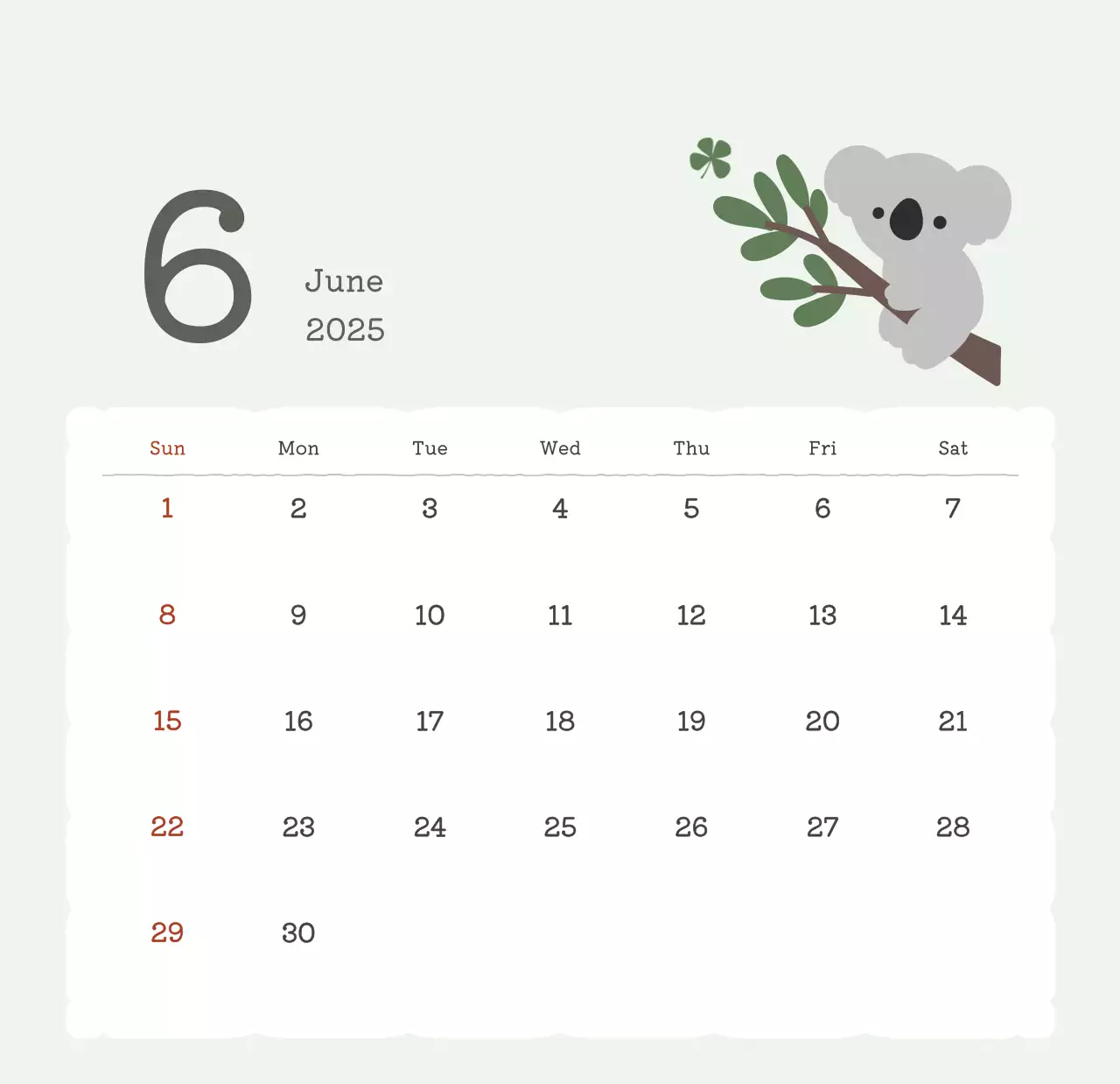 カラフルでかわいいイラストカレンダー