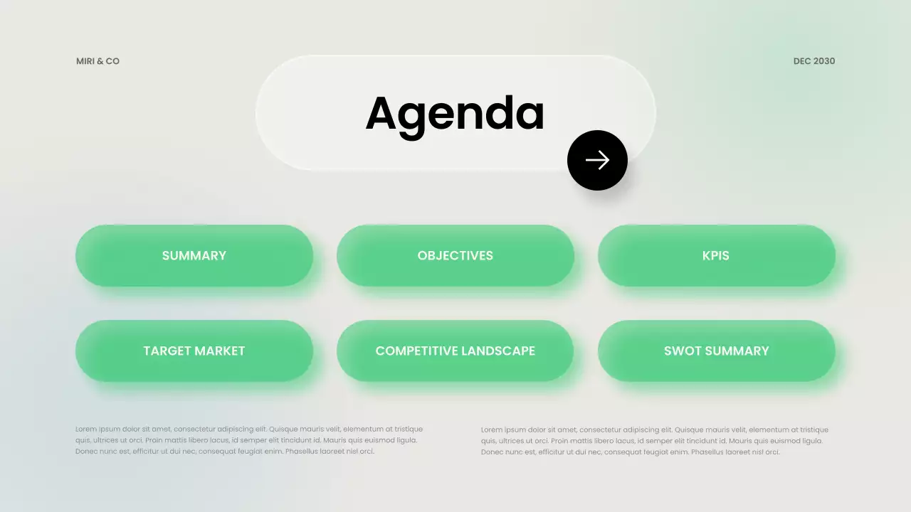 민트 모던 비즈니스 플랜 프레젠테이션