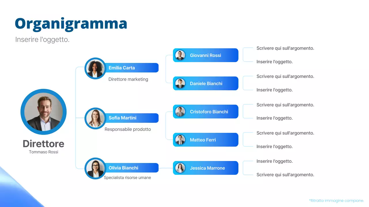 organigramma semplice blu