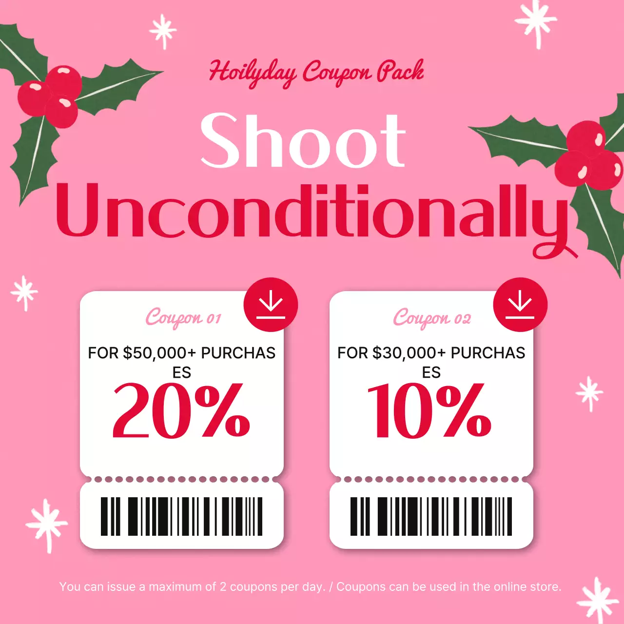 Green Festive Coupon Promotion Instagram Carousel