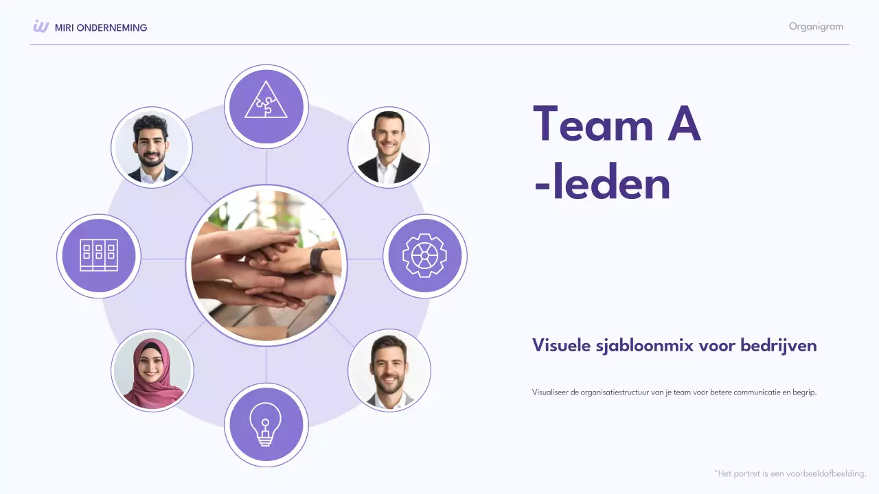 paarse moderne collectie organigrammen layout