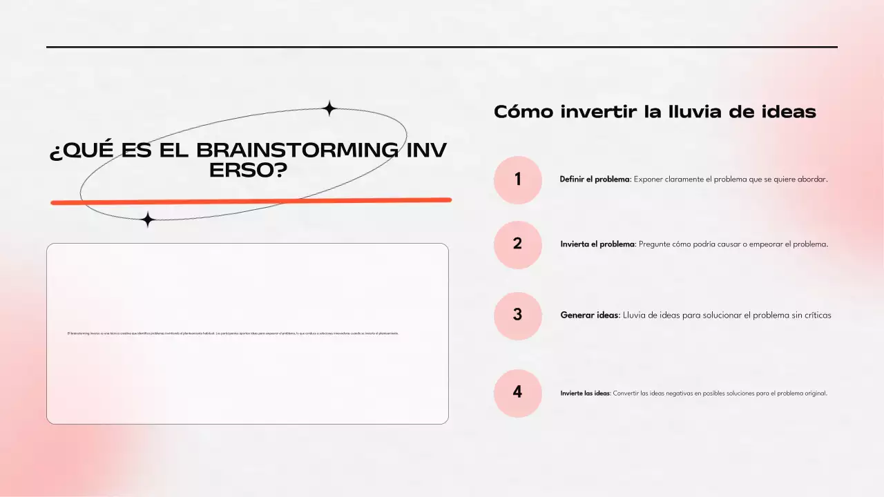Presentación de la tormenta de ideas naranja y gris
