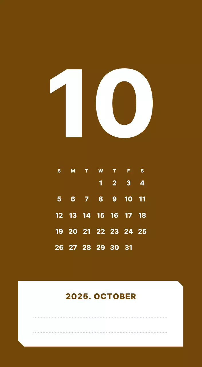 カラフルでシンプルな数字カレンダー