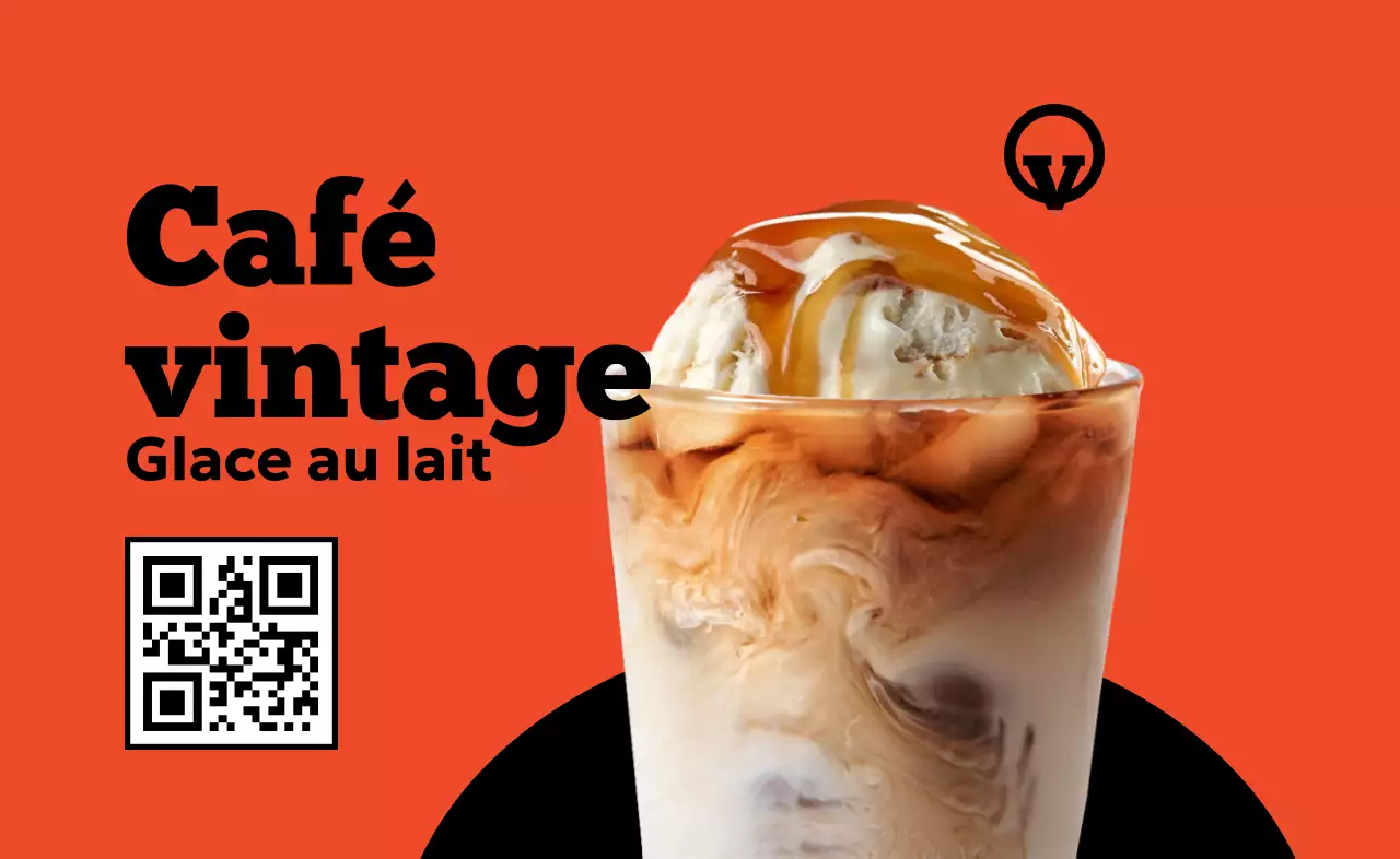 Publicité pour un café vintage orange