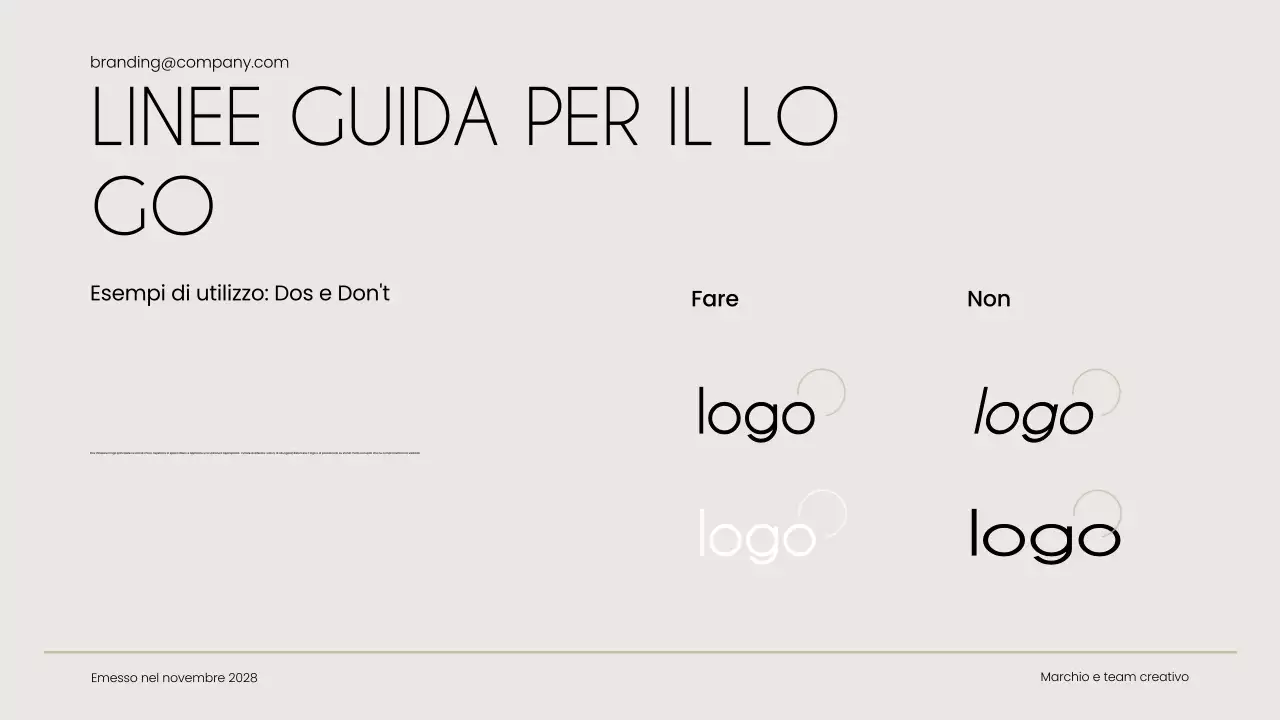 Guida al marchio beige moderno