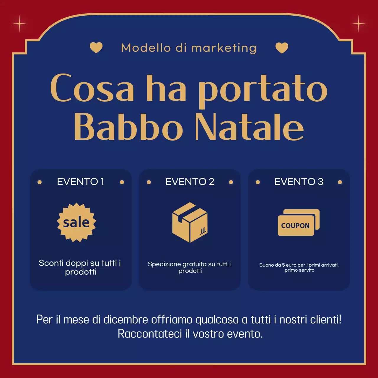 Promozione natalizia rossa e accogliente