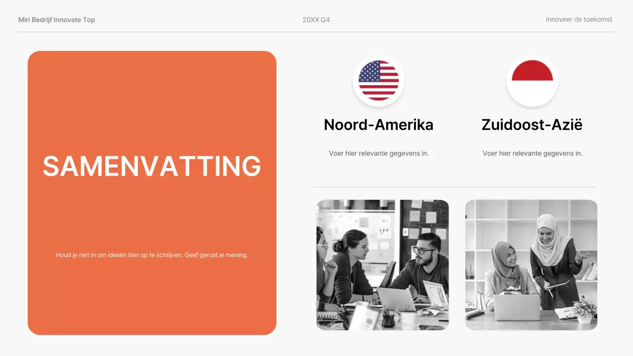 oranje moderne bedrijfspresentatie
