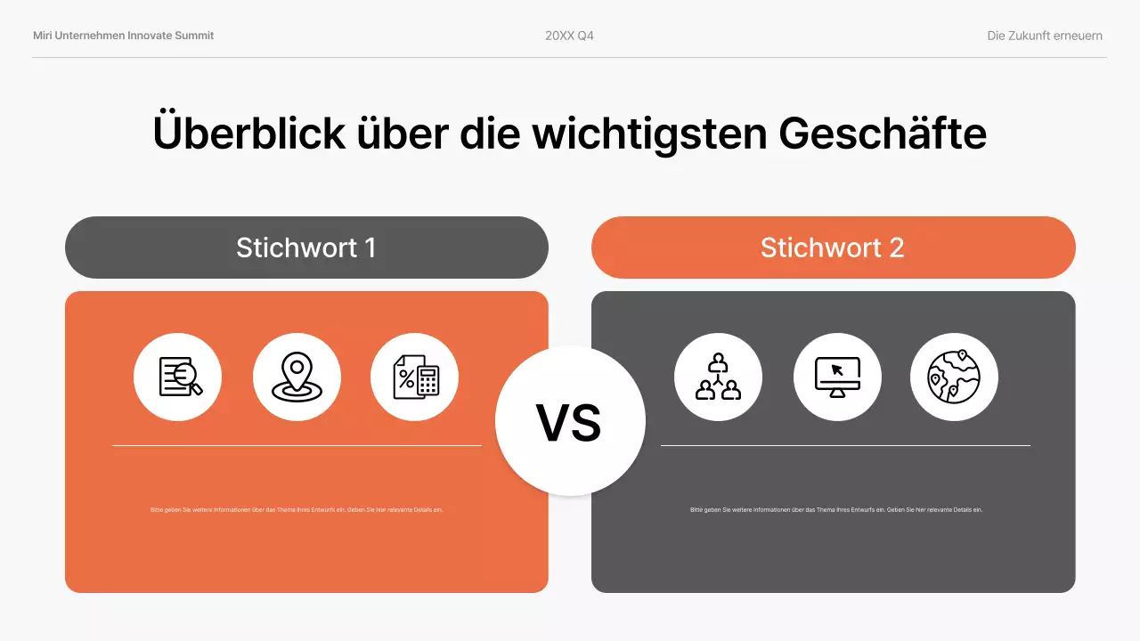 orange moderne Geschäftspräsentation