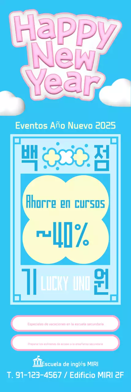 Simpático evento publicitario educativo de color azul claro