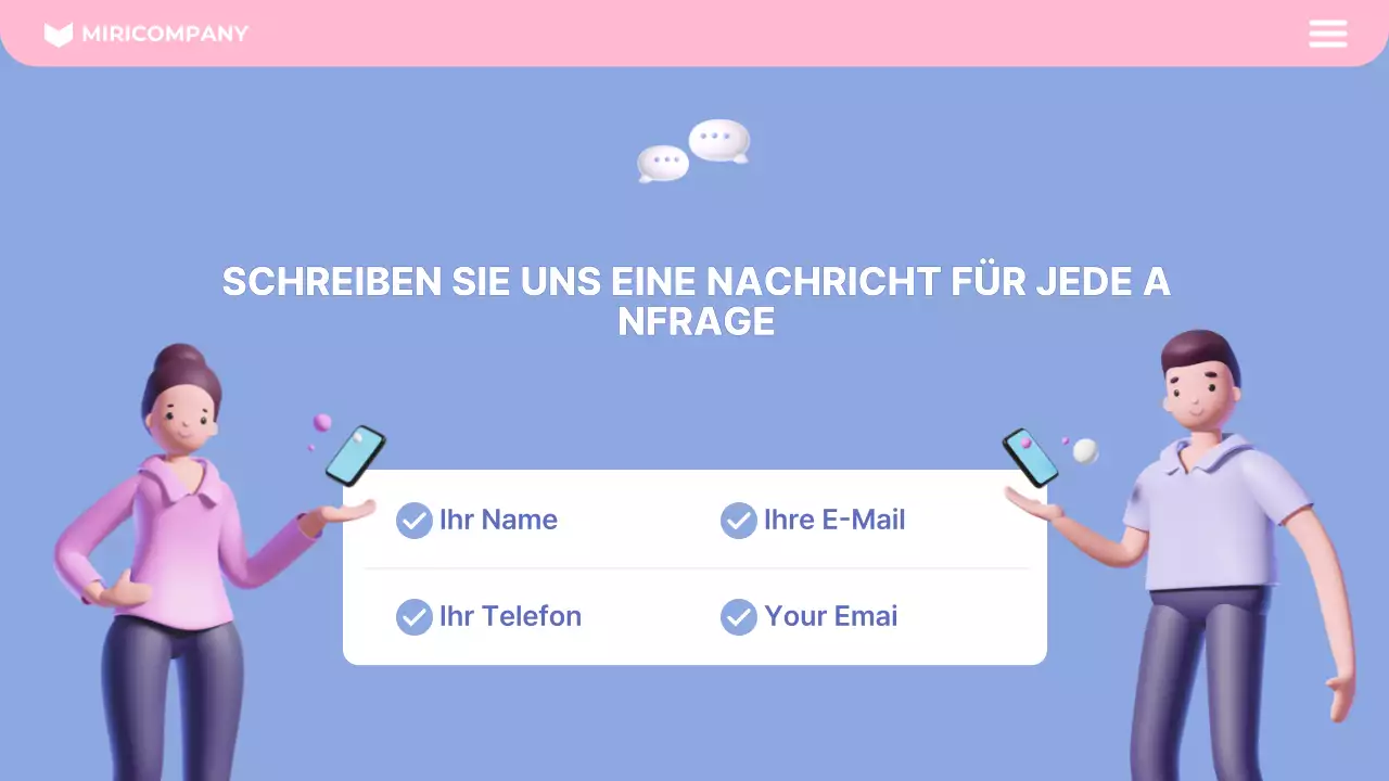 rosa moderne mobile Werbung