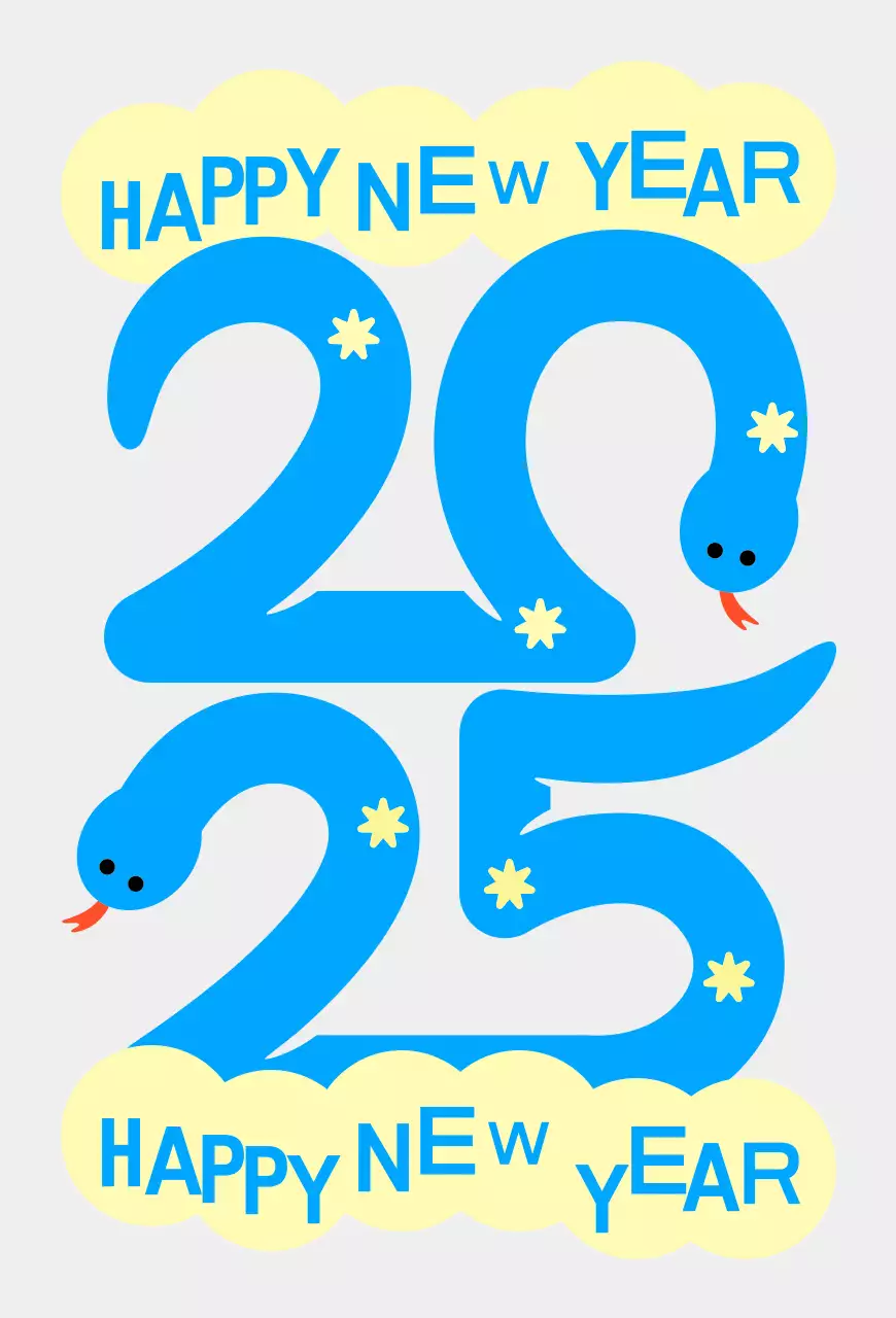 Felicitaciones de Año Nuevo Blue Pop