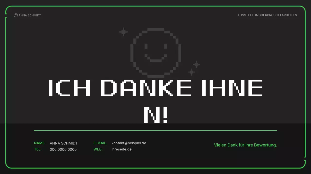 Portfolio mit einfachen pixeligen Illustrationen in Neonfarben für das neue Jahr