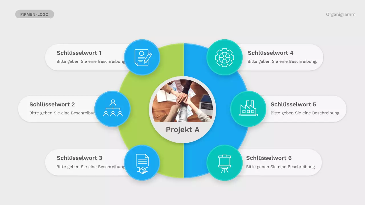 grün moderne Sammlung von Organigrammen layout