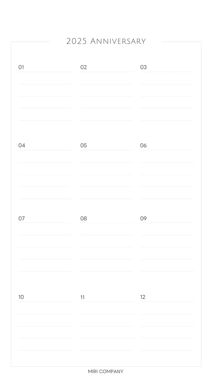 白と黒のシンプルな2025年版数字卓上カレンダー