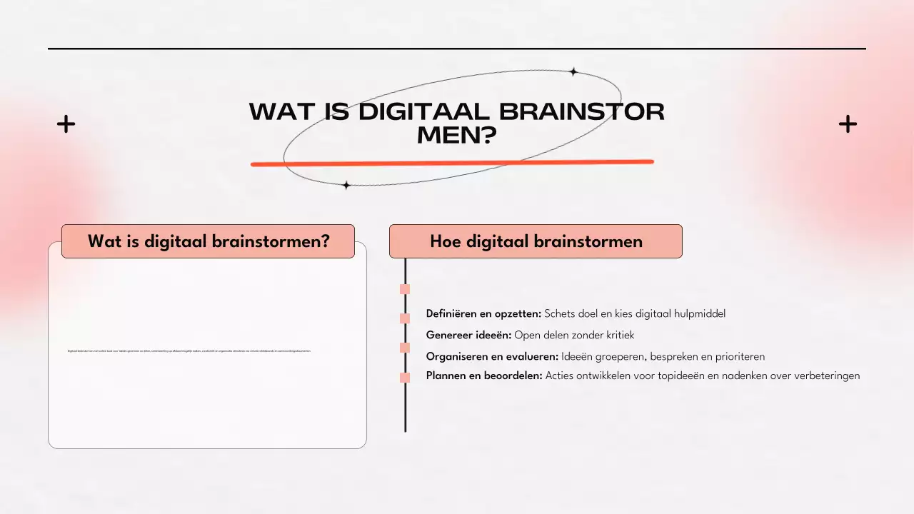 Oranje en grijze brainstormpresentatie