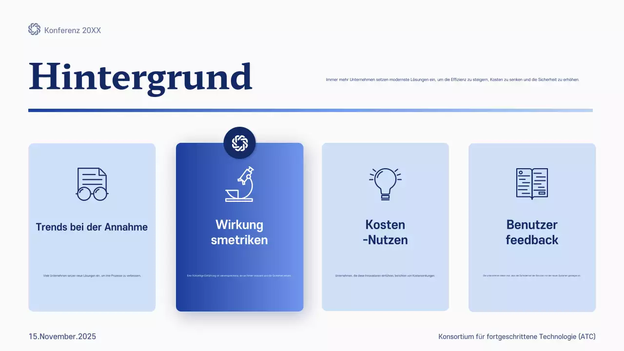 blue modern future Konferenzankündigung