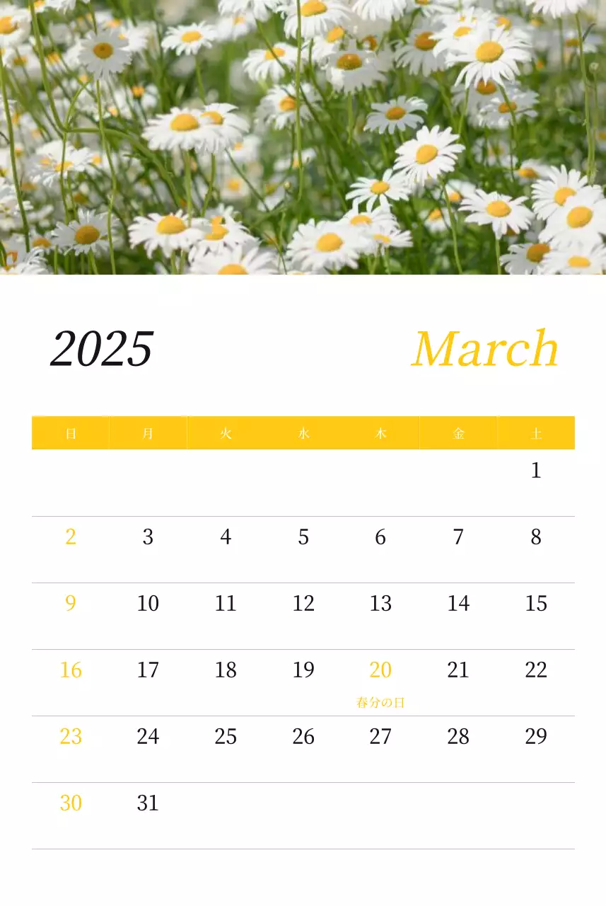 カラフルで高級感のあるフラワーカレンダー