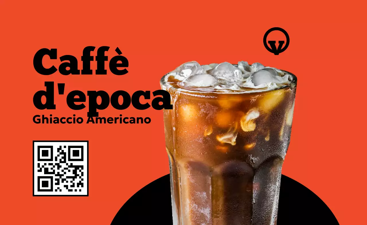 Pubblicità di un caffè arancione d'epoca