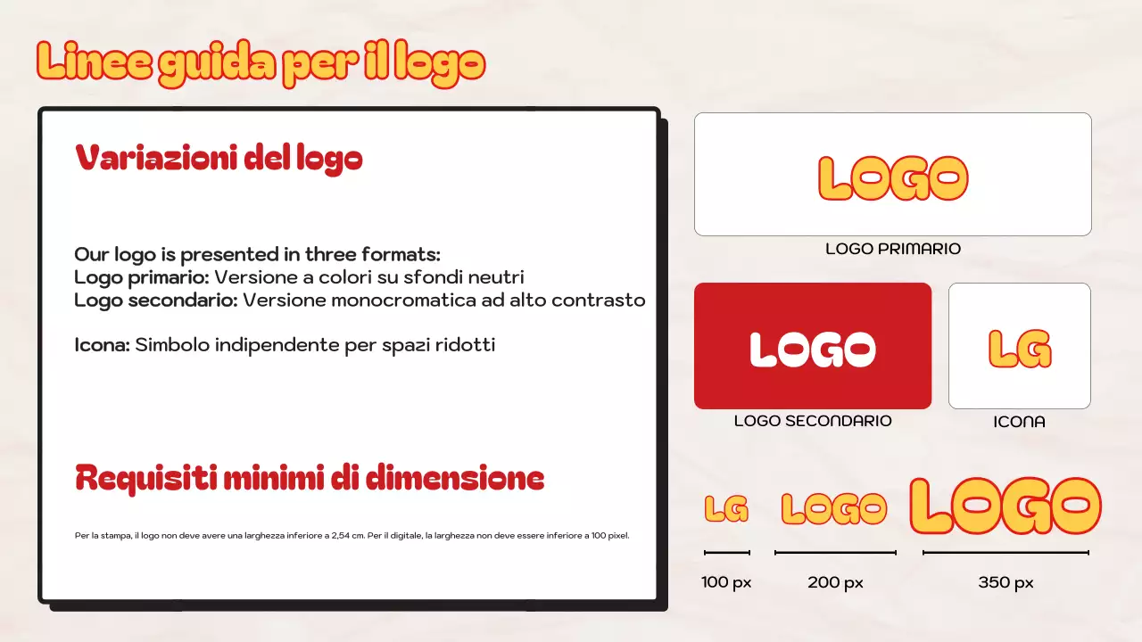 linea guida del marchio red retro