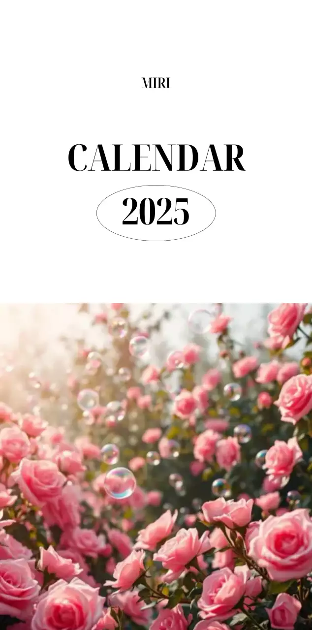 黒と白のシンプルな花写真カレンダー