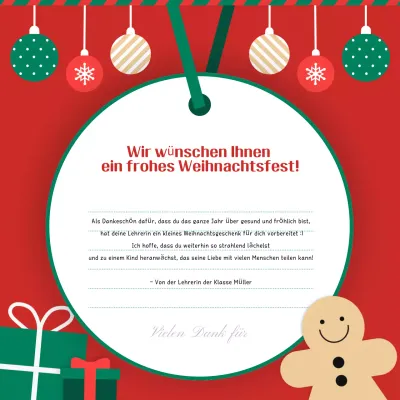 Rote Weihnachtspostkarte